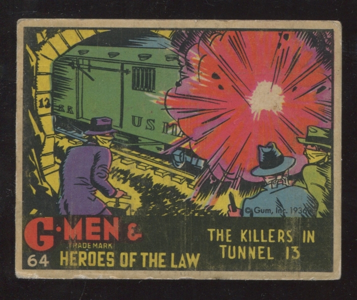 R60 Gum Inc G-Men and the Heroes of the Law #64 The Killers in Tunnel 13