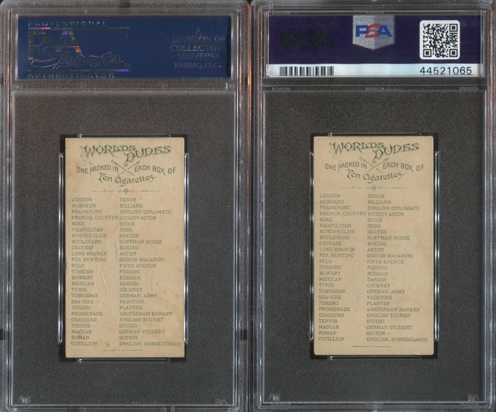 N31 Allen & Ginter World's Dudes Lot of (5) PSA4 VGEX-Graded Cards 