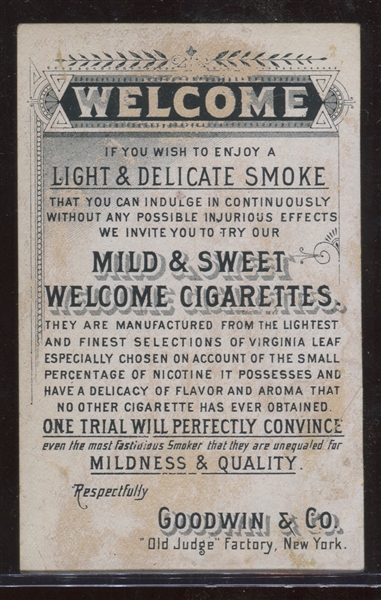 Great Goodwin Tobacco Old Judge Trade Card