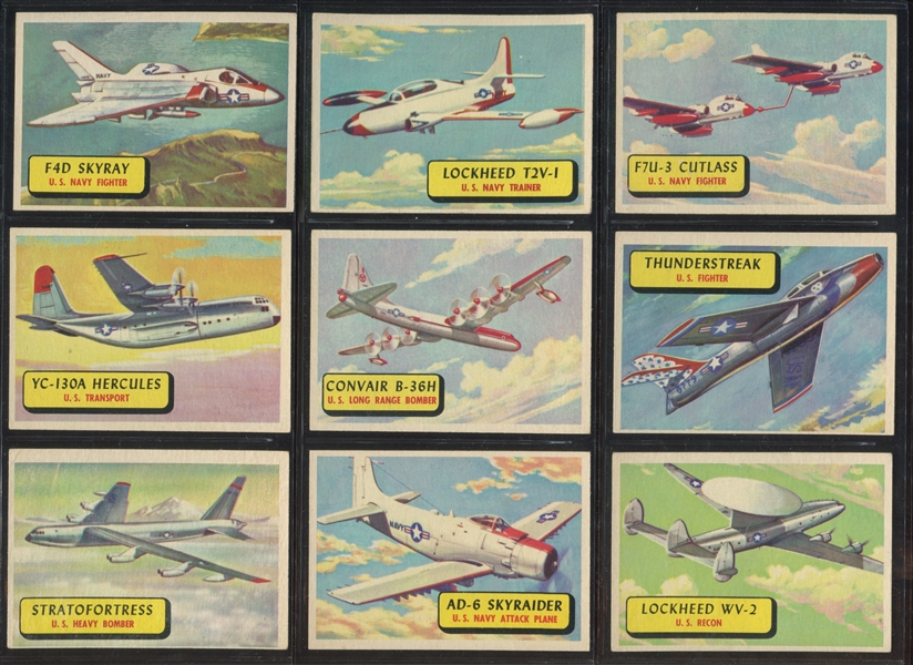 1957 Topps Planes (Blue Backs) First Series Complete Set (60) Cards