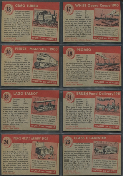 1954 Topps Wheels Complete Low Number 1-160 Set
