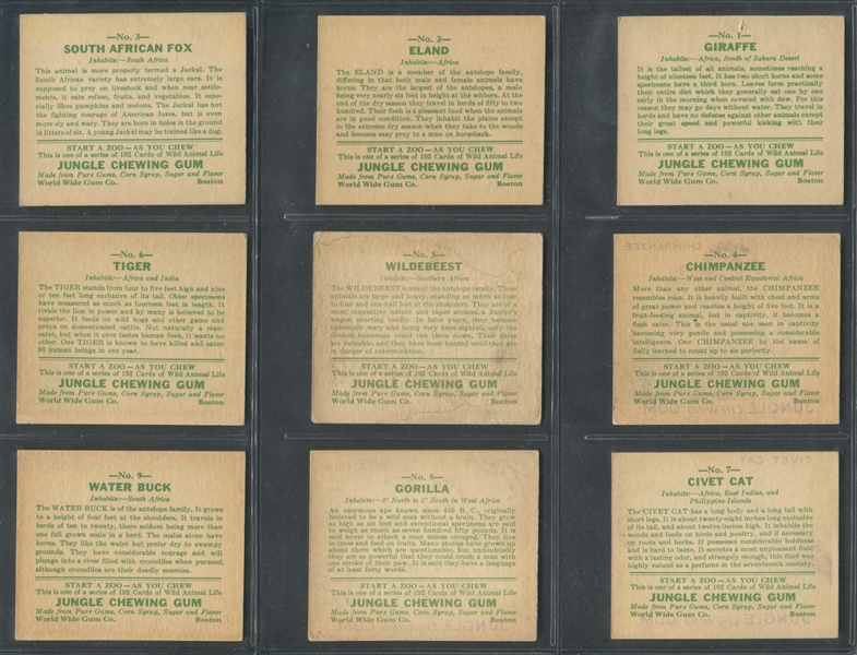 R78 Goudey Gum Jungle Gum Complete High-Grade Set of (48) Cards