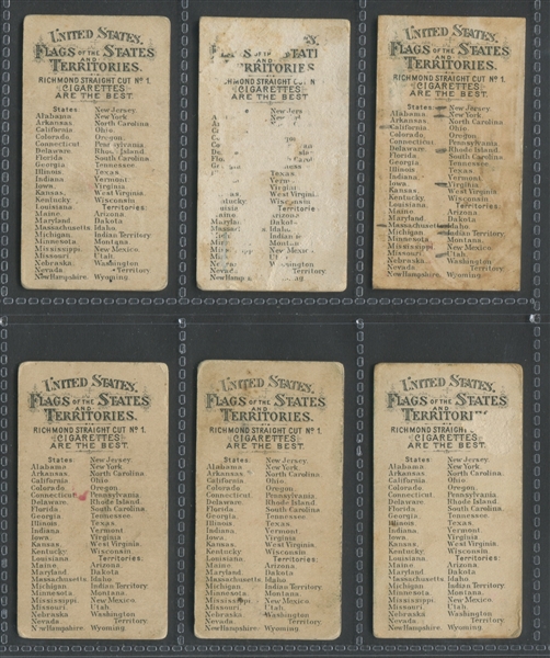 N11 Allen & Ginter Flags of States and Territories Lot of (14) Cards