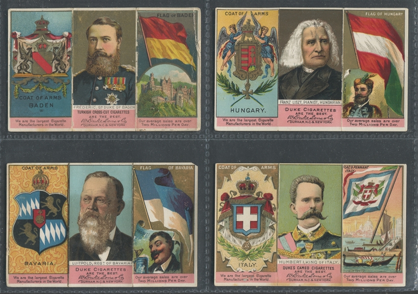 N126 Duke's Rulers, Flags and Arms of Nations Lot of (6) Cards