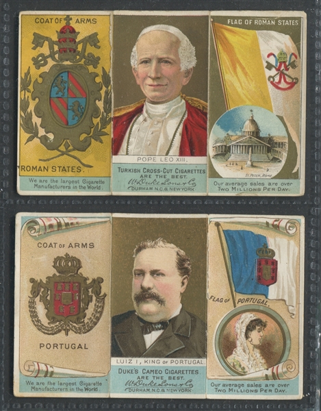 N126 Duke's Rulers, Flags and Arms of Nations Lot of (6) Cards