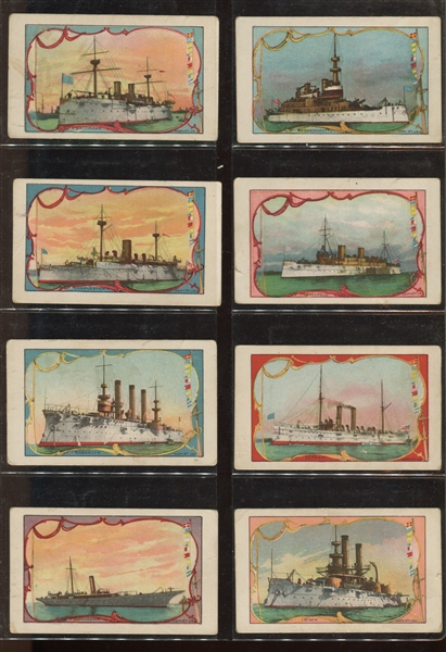 T41 L. Miller LeRoy Little Cigars Battleships (Wide Border) Lot of (15) Cards