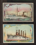 T41 L. Miller LeRoy Little Cigars Battleships (Narrow Border) Lot of (2) Cards