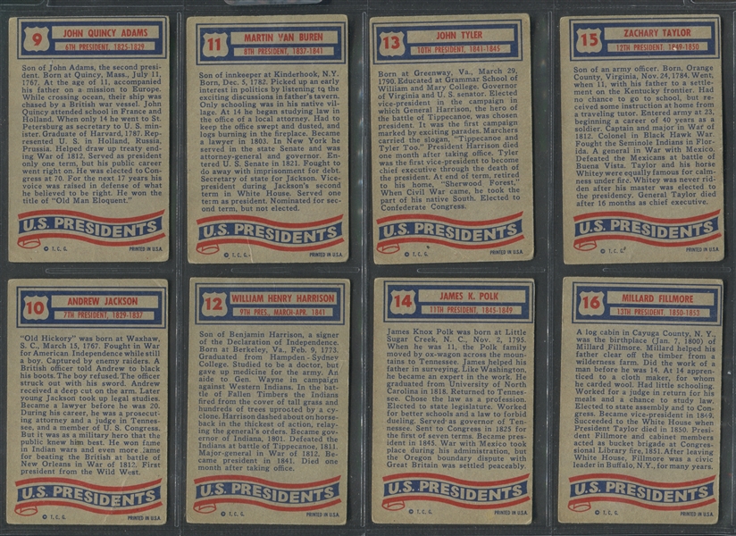 1956 Topps Presidents Complete Set of (36) Cards