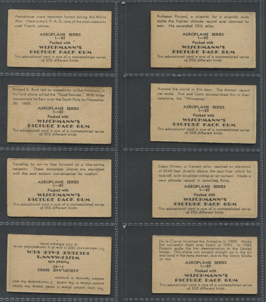 R5 Wischmann's Gum Aeroplane Series Lot of (8) Cards