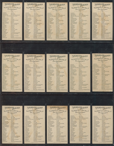 N31 Allen & Ginter World's Dudes Complete High Grade Set of (50) Cards