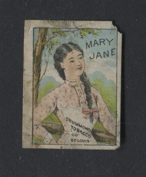Interesting Small Drummond Tobacco Mary Jane Tobacco Stamp