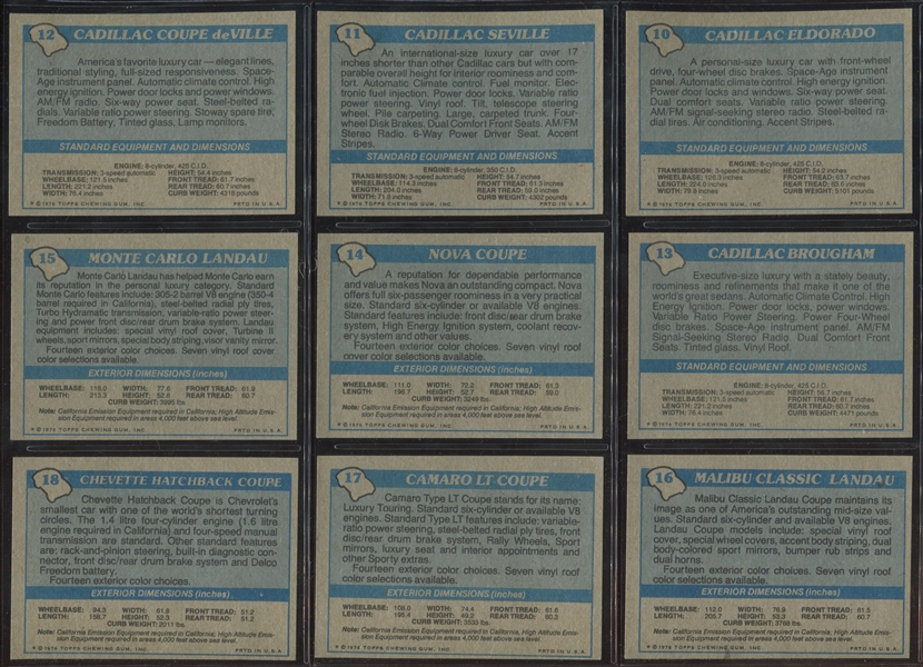 1977 Topps Autos of 1977 Complete Set of (90) Cards 