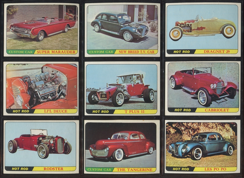 1964 Topps Hot Rods (Pink on Gray Back) Complete Set of (66) Cards