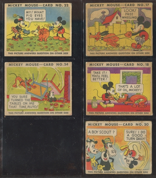 R89 Gum Inc Mickey Mouse (Type 1) Lot of (14) Cards