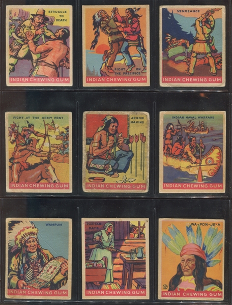 R73 Goudey Indian Gum Lot of (9) Series 312 Cards