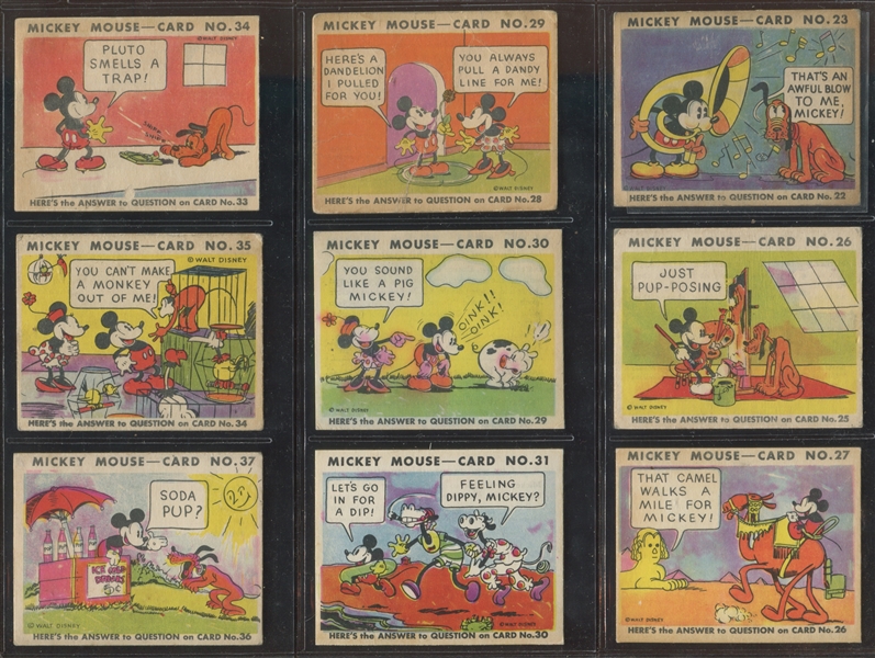R89 Gum Inc Mickey Mouse (Type 2) Lot of (39) Cards
