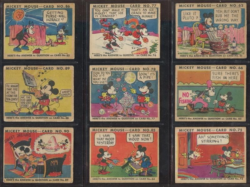 R89 Gum Inc Mickey Mouse (Type 2) Lot of (39) Cards