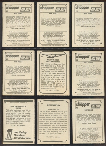 1972 Donruss Choppers and Hot Bikes Complete Set of (66) Cards