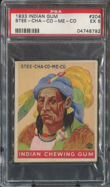 R73 Goudey Indian Gum #204 Stee-Cha-Co-Me-Co (Series of 48) PSA5 EX