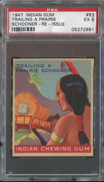 R773 Goudey Indian Gum #83 Trailing a Prairie Schooner PSA5 EX