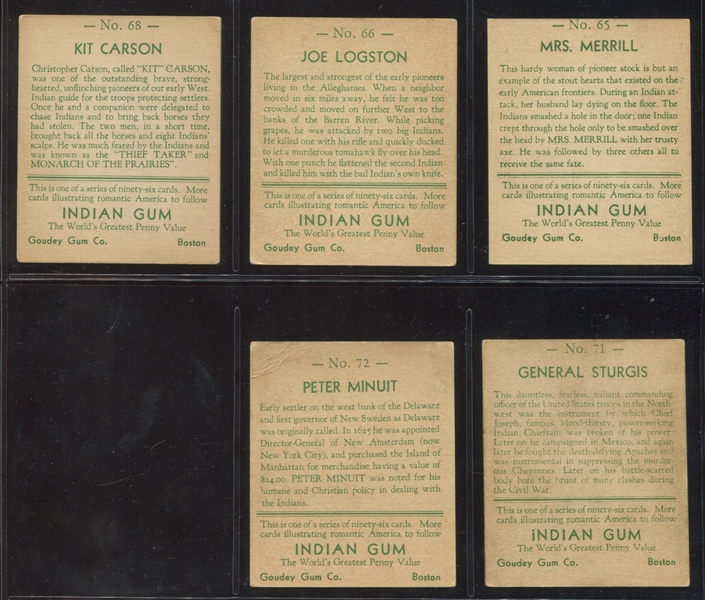 R73 Goudey Indian Gum Lot of (14) Series of 96 Cards