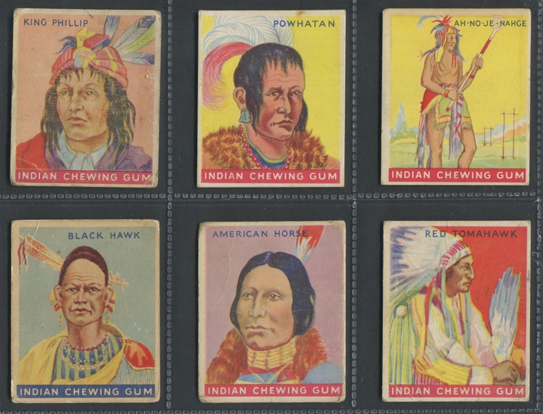 R73 Goudey Indian Gum Lot of (6) Series of 48 Cards