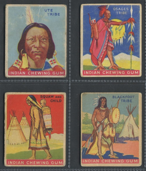 R73 Goudey Indian Gum Lot of (4) Series of 48 Cards