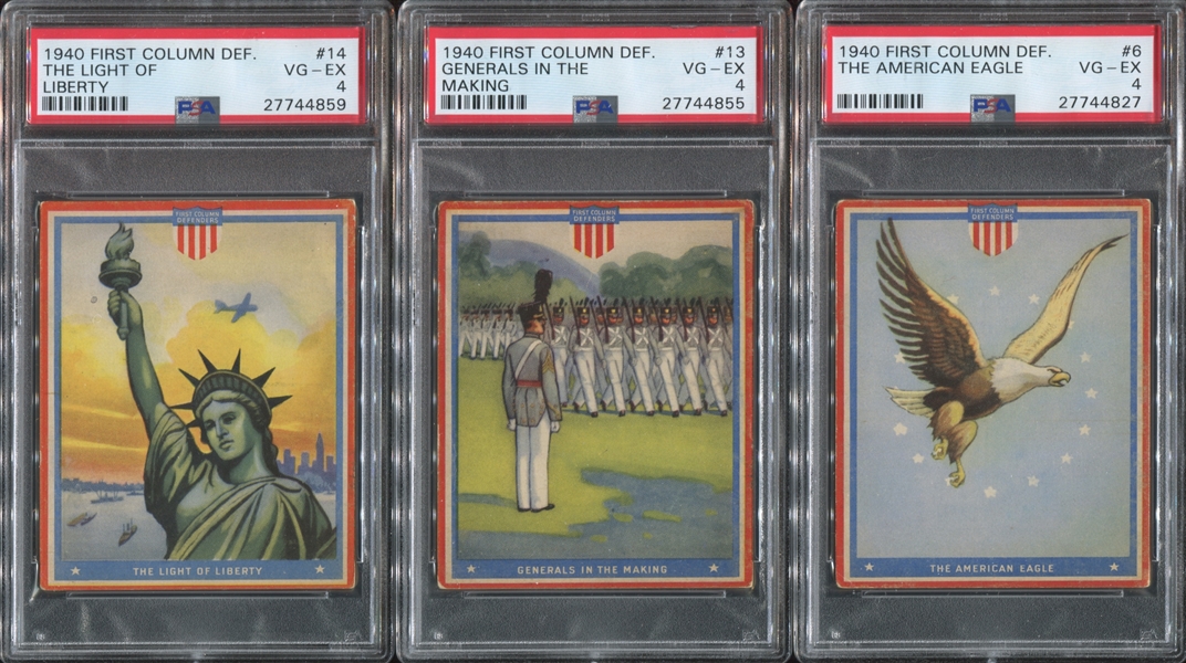 R50 Goudey First Column Defenders Near Set of (19/24) Cards with Wrapper