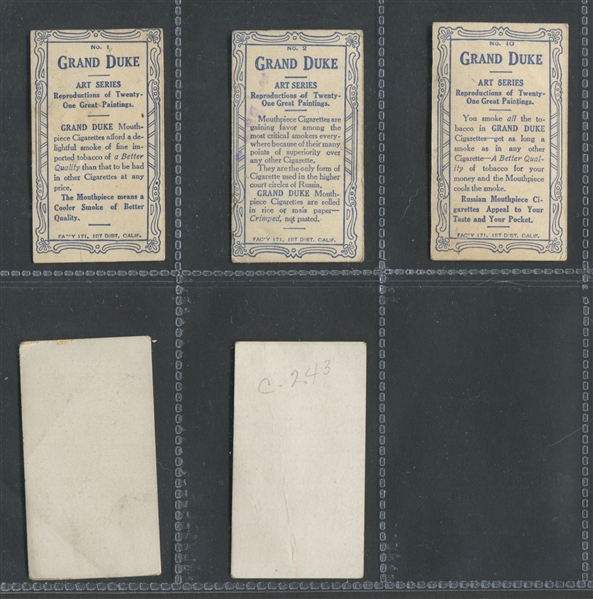 T34/C243 Grand Duke/Canadian Art Series Lot of (5) Cards