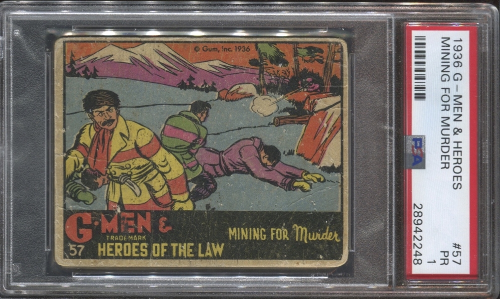 R60 Gum Inc G-Men and Heroes of the Law #57 Mining For Murder PSA1