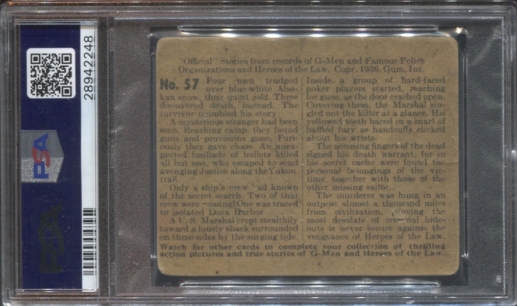 R60 Gum Inc G-Men and Heroes of the Law #57 Mining For Murder PSA1