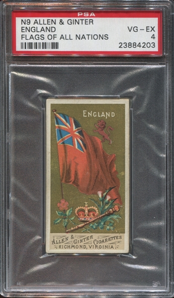 N9 Allen & Ginter Flags of Nations No S Variety England PSA4 VG-EX