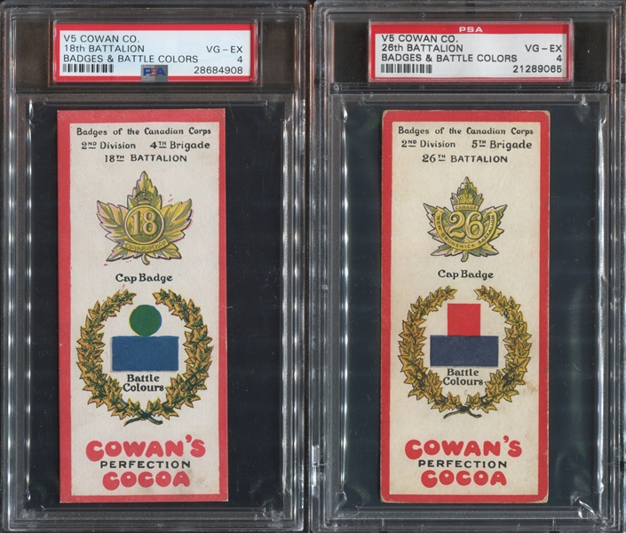 V5 Cowan's Battle Colors Lot of (2) PSA4 VG-EX Cards