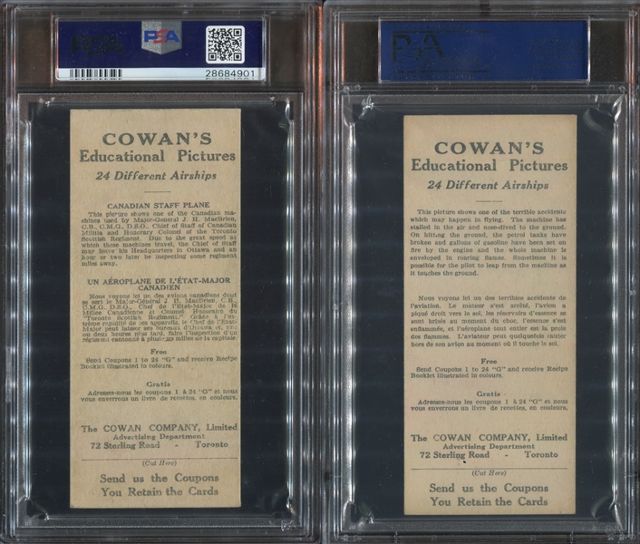 V1 Cowan's Airships Lot of (2) PSA5 EX-Graded Cards