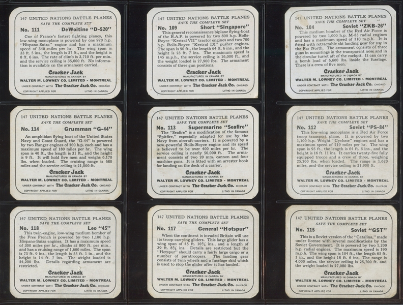 V407 Cracker Jack U.N. Battle Planes Lot of (32) Series 147 Cards