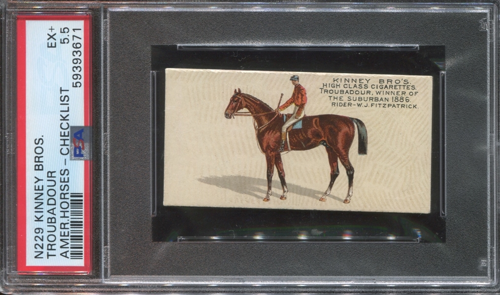 N229 Kinney American Horses (Checklist Back) Troubadour PSA5.5 EX+