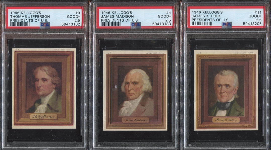 F273-21 Kellogg's Portraits of the Presidents Lot of (10) PSA-Graded Cards