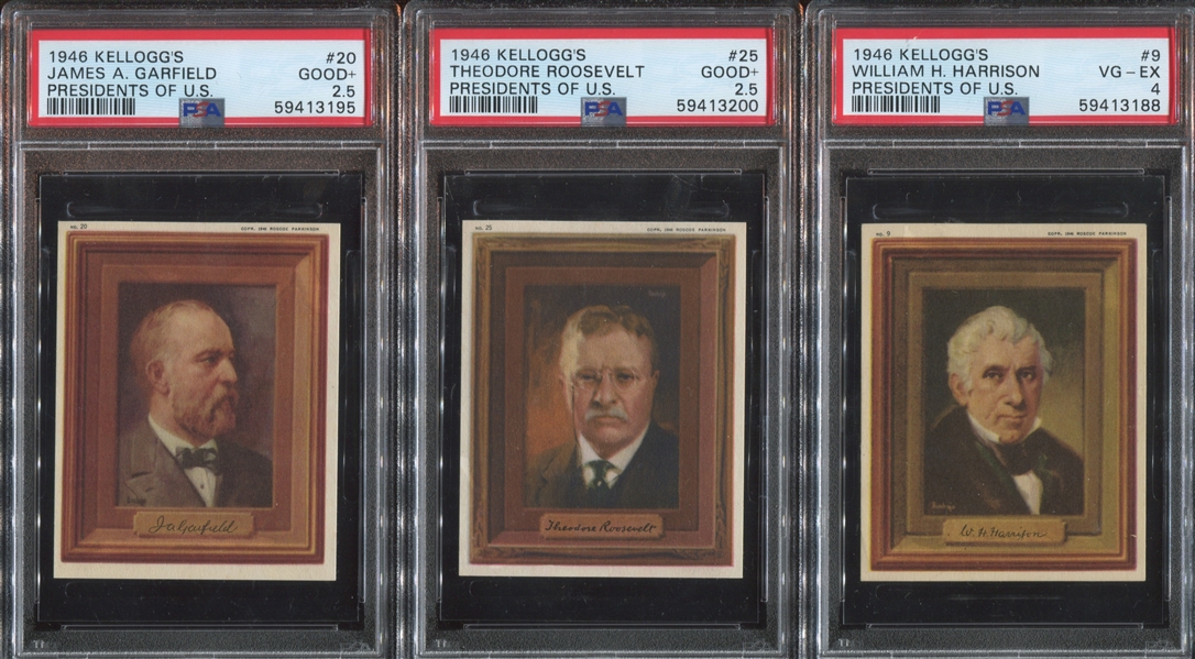 F273-21 Kellogg's Portraits of the Presidents Lot of (9) PSA-Graded Cards