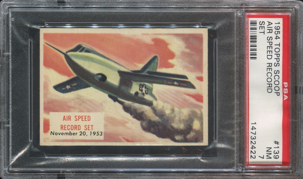 1954 Topps Scoop #139 Air Speed Record PSA7 NM
