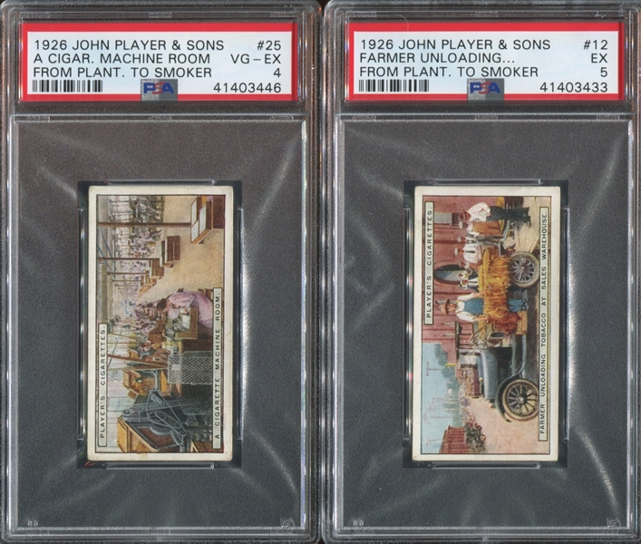 1926 John Player & Son From Plantation to Smoker Lot of (8) PSA-Graded Cards