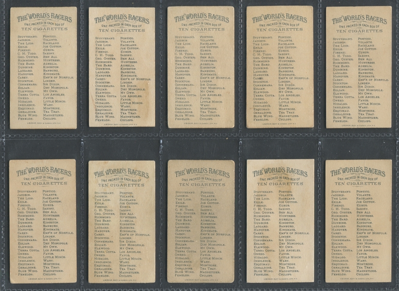 N32 Allen & Ginter World's Racers Lot of (30) High Grade Cards