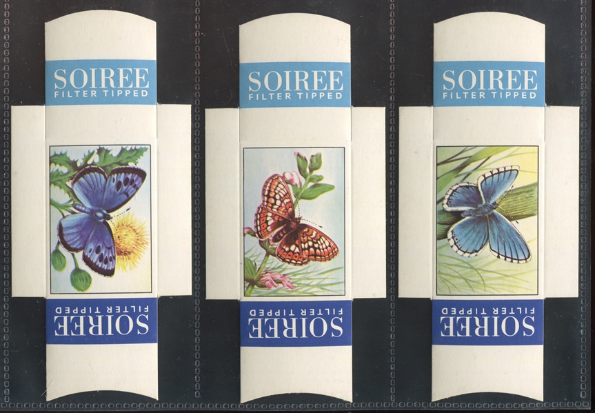 1930's Soiree Cigarettes (Mauritius) Complete Set of (48) Butterfly Inner Slide Trays