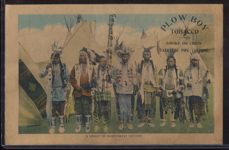 N-UNC Spaulding & Merrick Plow Boy Tobacco American Indian Cabinet Sized Cards Lot of (4)