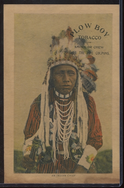 N-UNC Spaulding & Merrick Plow Boy Tobacco American Indian Cabinet Sized Cards Lot of (4)