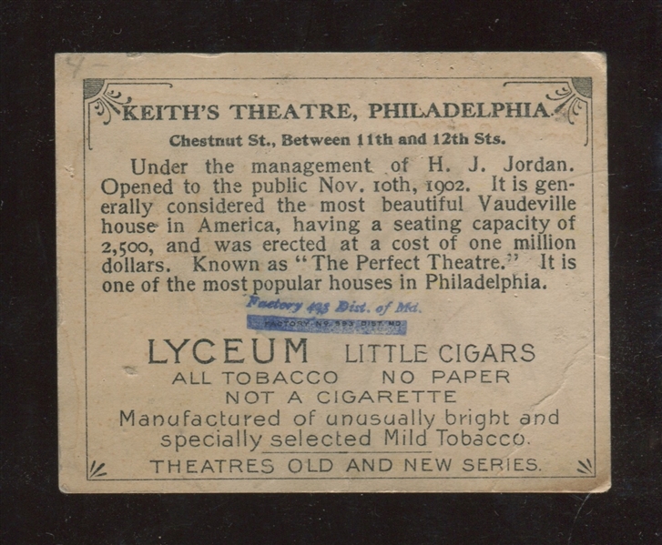 T108 Theaters Tough Lyceum Backed Card