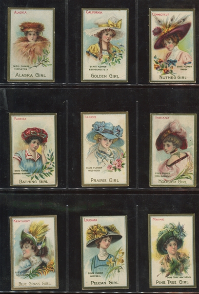 T106 Fatima Cigarettes State Girl Series Complete Set of (25) Cards