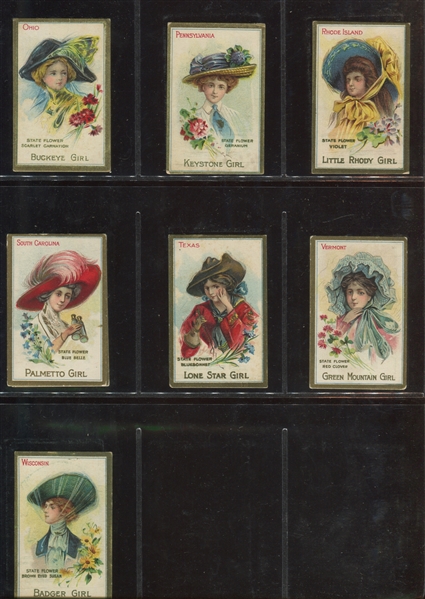 T106 Fatima Cigarettes State Girl Series Complete Set of (25) Cards