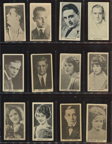 T85 Stroller's Tobacco Movie Stars Complete Low Series Set of (100) Cards Plus Variation