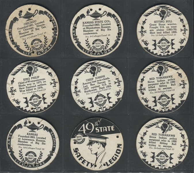 R123 Seal Craft - St. Louis Democrat Variations - Lot of (9) Discs