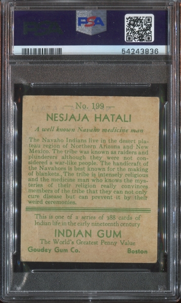 R73 Goudey Indian Gum #199 Nesjaja Hatali Series of 288 PSA1.5